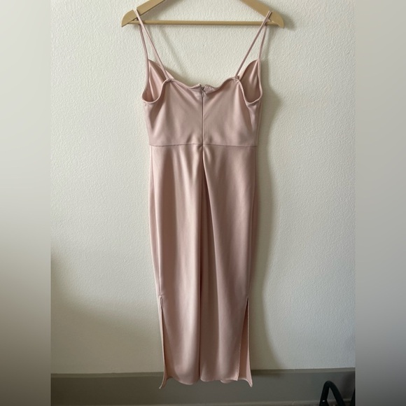 Sachin & Babi cali satin cowl neck midi slip dress with slit - Picture 4 of 8